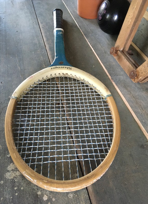 Raqueta de tenis enmarcada en madera con tensor raqueta - Etsy España