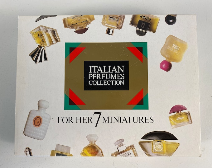 Vintage Perfume Miniatures set: Italian Perfumes Collection, For her 7 miniatures, Di Fra Torino, Made in Italy