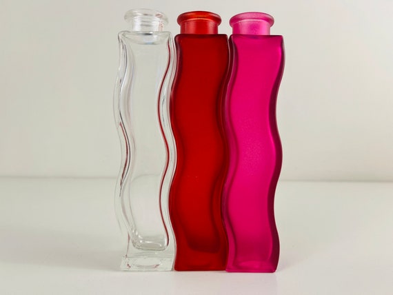 OLD IKEA  Skamt フラワーベース　3セット Set of 3 IKEA Skämt Wave Vases, IKEA Squiggle Glass Vases in