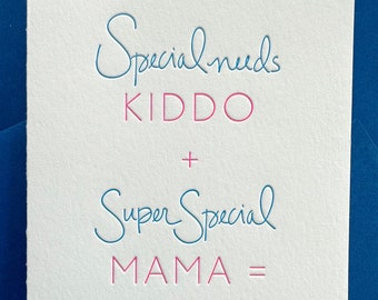Special Needs Letterpress Card, Child with Disabilities