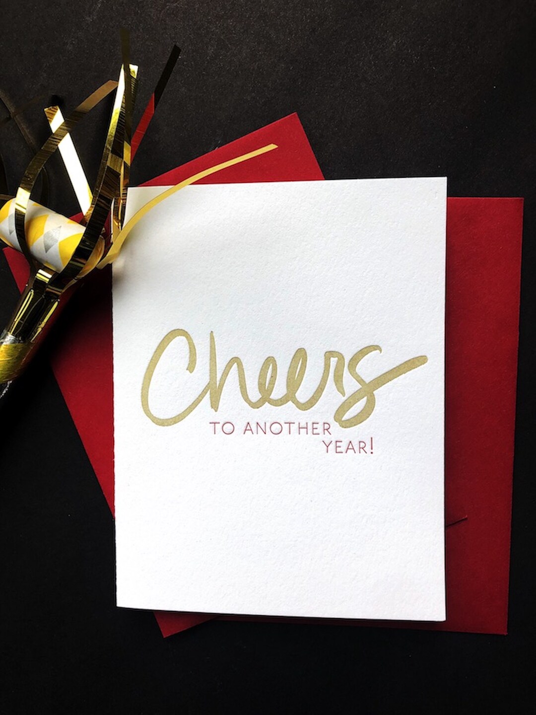 Cheers to Another Year Birthday Card Letterpress Etsy