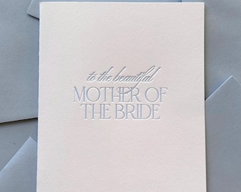 Beautiful Mother of the Bride Letterpress Wedding Day Card