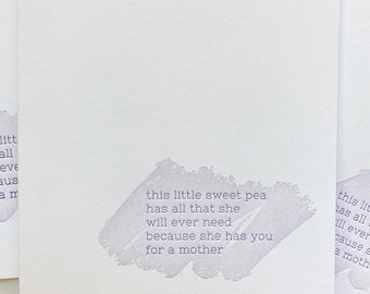 New Baby Card, Card for New Baby, Mom Encouragement, Letterpress, New Mom, Baby Shower