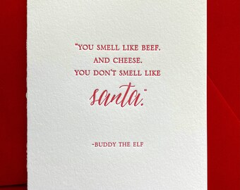 Elf Card, Christmas Card, Elf Quote, Elf, Funny Christmas Card, Letterpress