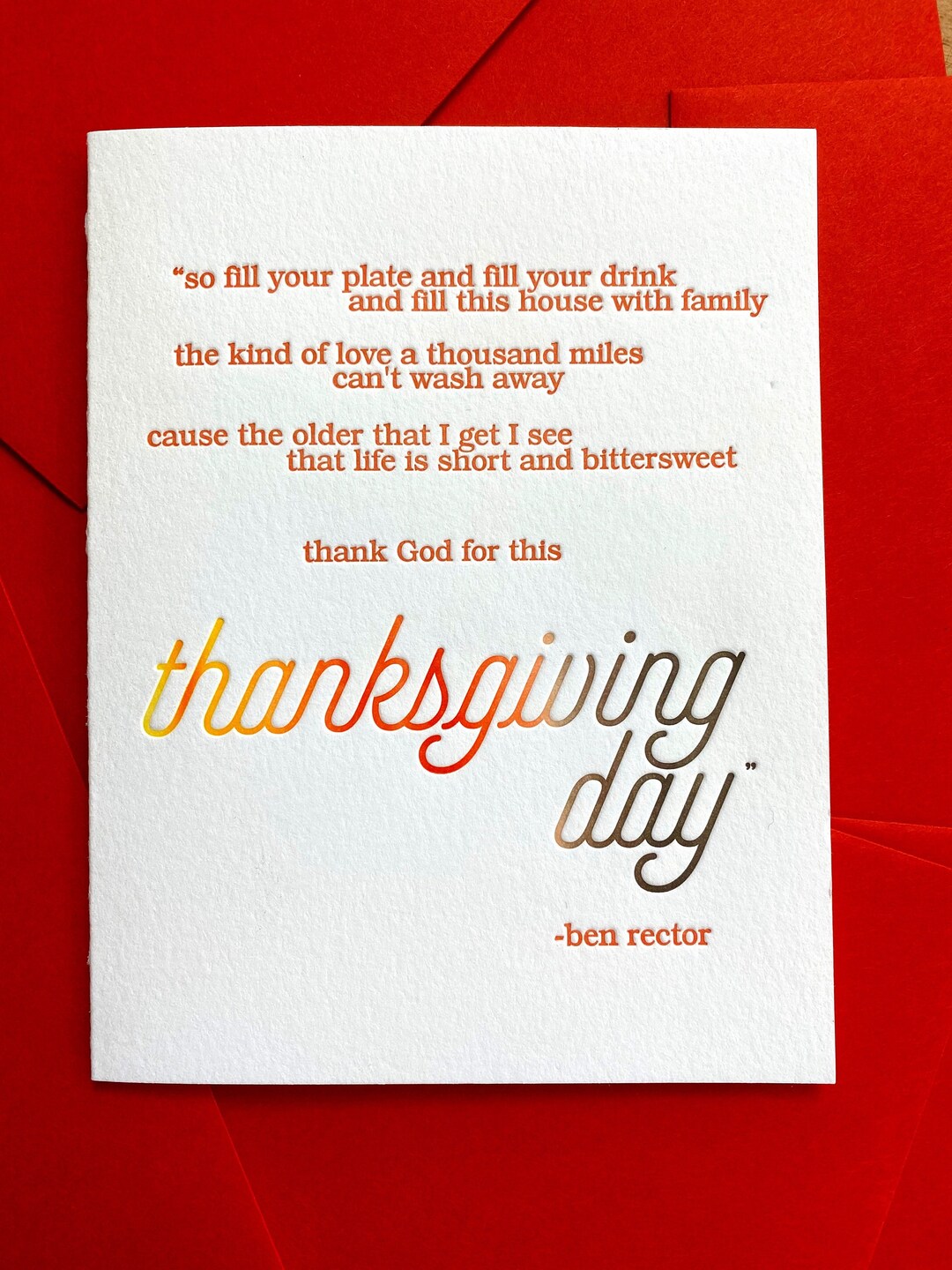 Ben Rector - The Thanksgiving Song (Lyrics) 