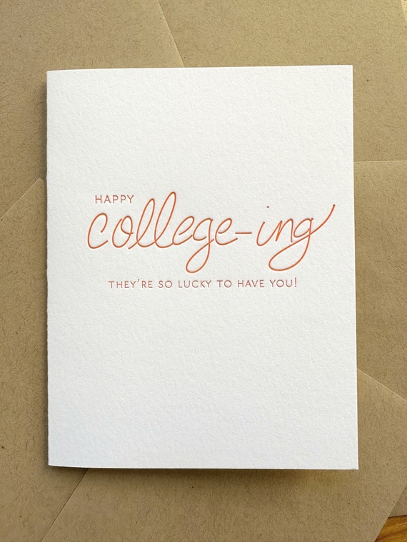Happy College-ing, Leaving For College Card, Letterpress