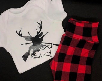 Baby DeerBuck Harem Pant and Hat Headband Set