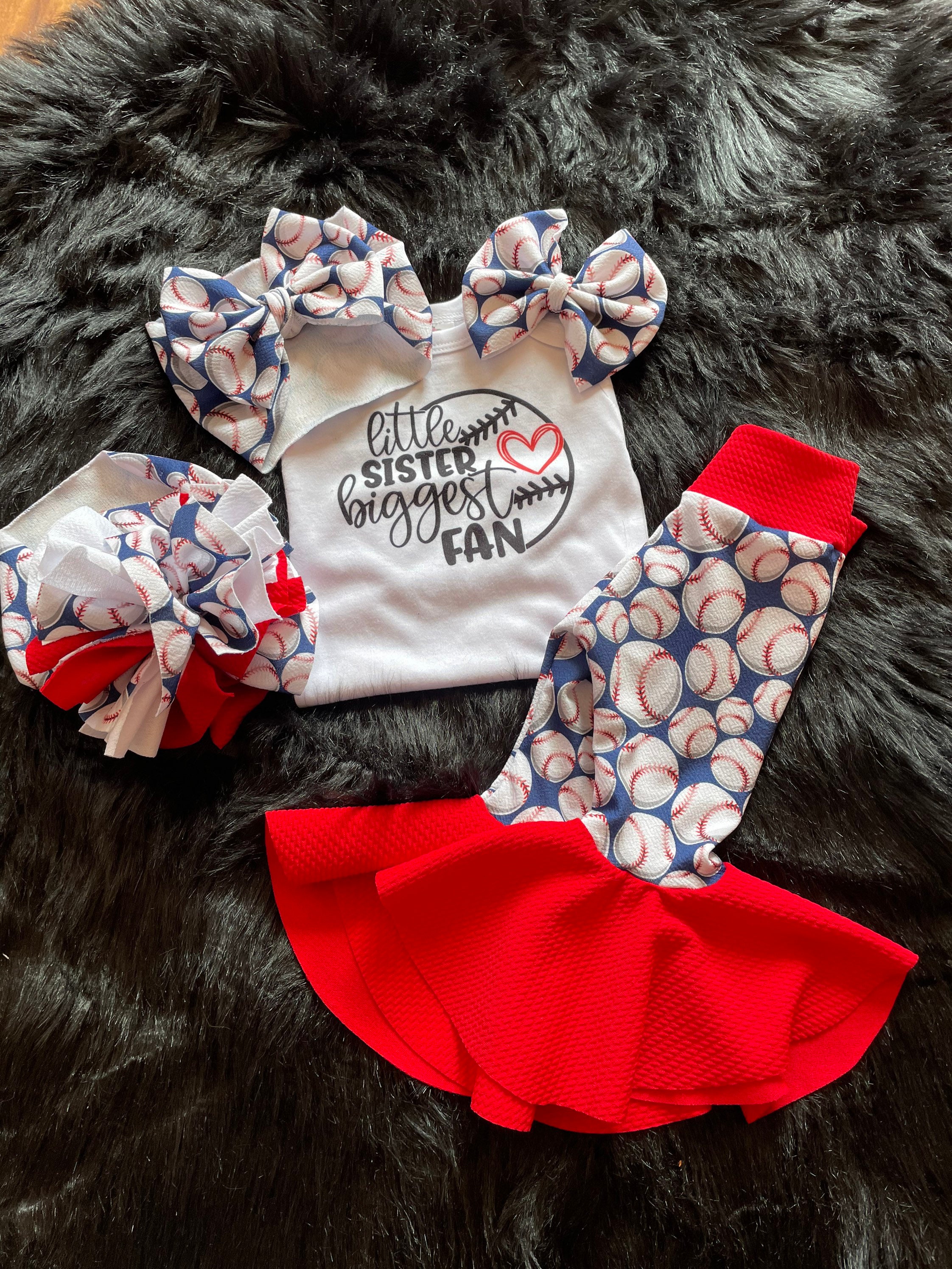 Needles Knots N Bows Girls St. Louis Cardinals Game Day Baseball Outfit, Baby, Toddler 24 Months / Outfit w/Headband