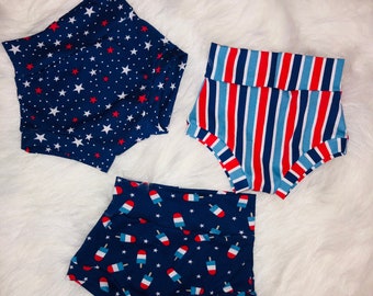 bummies red white and blue stars bloomer shorts toddler girl clothes bubble shorts USA shirt 4th of July outfit patriotic baby clothing