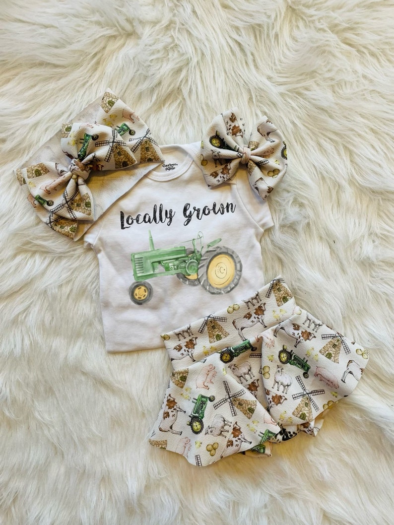 Farming Baby Outfit/tractor Baby Outfit/farm Bummie/baby Boy Etsy