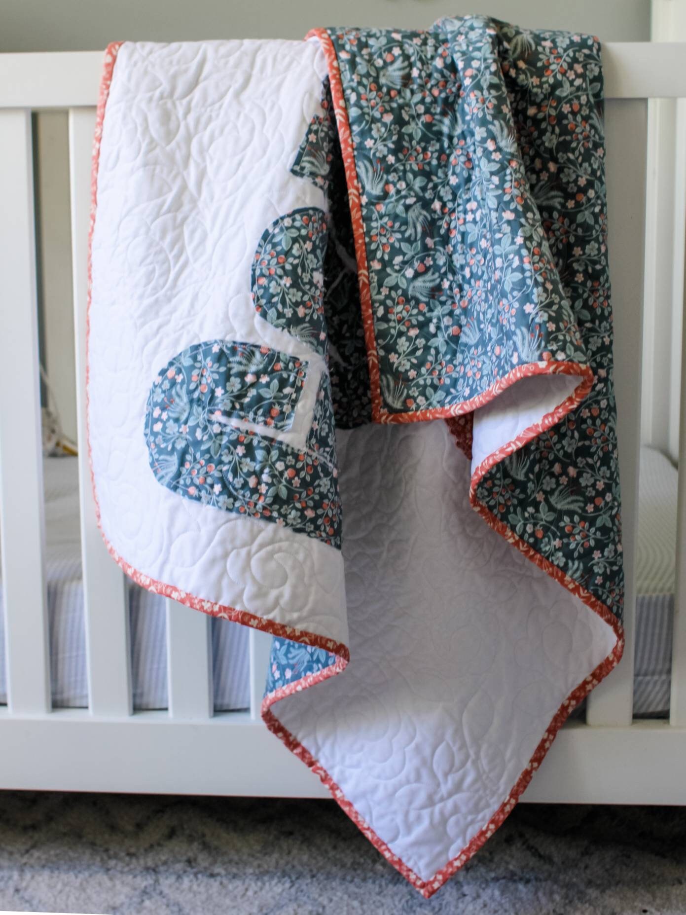 Personalized Double Name Quilt Name Quilt, Modern Baby Blanket, Nursery