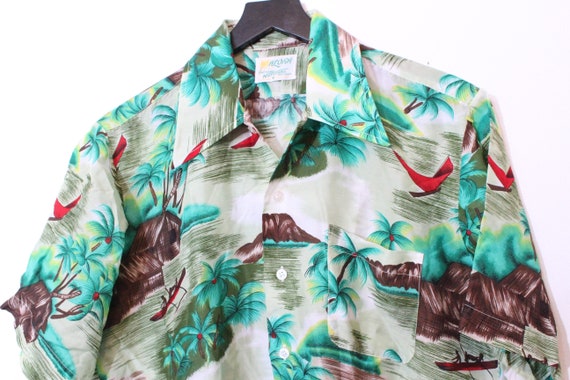 Vintage 70s 80s Aloha National Shirt Shop Hawaiian Shirt - Medium 