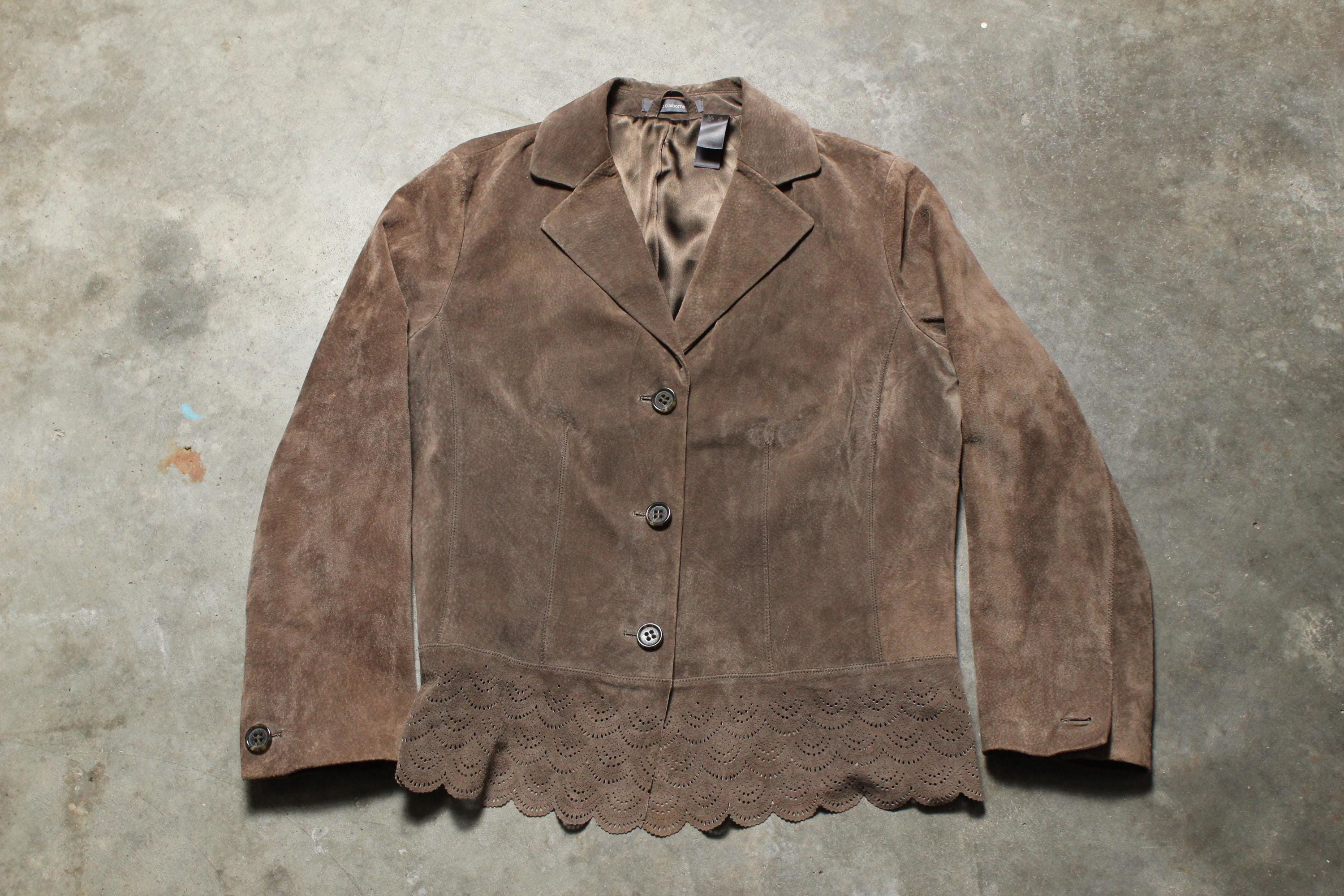 Veste Femme En Daim Claiborne - Taille 2XL - Veste Courte Style Caban - Neuf Avec étiquettes