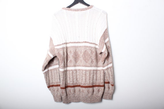 Vintage 90s USA Made Hunt Club Cable Knit Tan & B… - image 5
