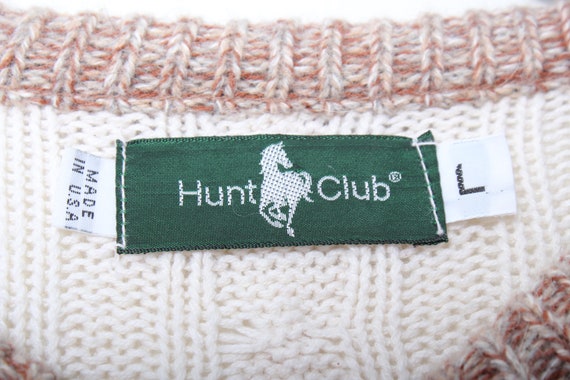 Vintage 90s USA Made Hunt Club Cable Knit Tan & B… - image 4