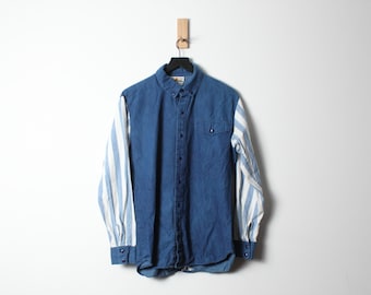 Vintage 1990s USA-Made Dakota South Mixed Fabrics Oxford Button Down Shirt - Medium