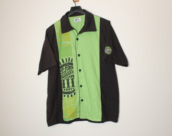 Y2K Miller Chill Beer Promo Bowling Shirt - Large