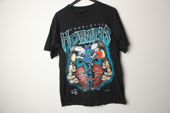Rare Vintage 90s USA Made Charlotte Hornets NBA Magic Johnson T's