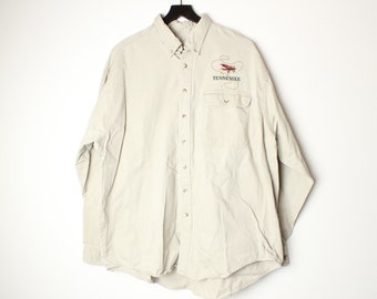 Vintage Tennessee Fly Fishing Embroidered Long Sleeve Shirt - XL / 2XL