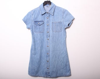 Vintage 90s The Gap Denim Button Snap Shirt - Size 2