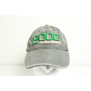 Vintage Y2K 2000 The New Millennium Green Hat-honkbalpet