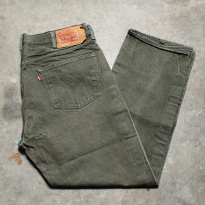 Vintage Y2K Levis 501 Green White Oak Cone Denim Jeans - Fits Like 