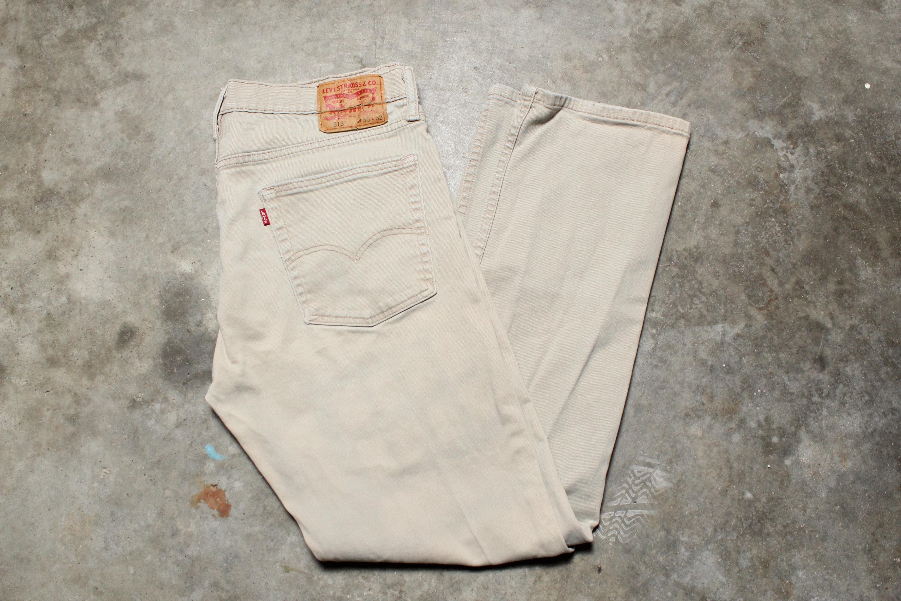 Vintage Y2K Levis Tan Thrashed 513 Jeans - 36