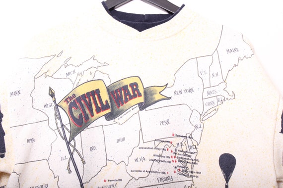 Rare 90s USA Made Civil War All Over Print Sweats… - image 2