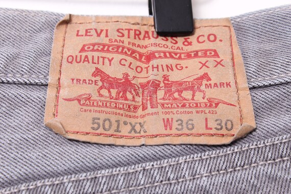 Vintage Levis Red Tab Gray 501 XX Distressed Stai… - image 8