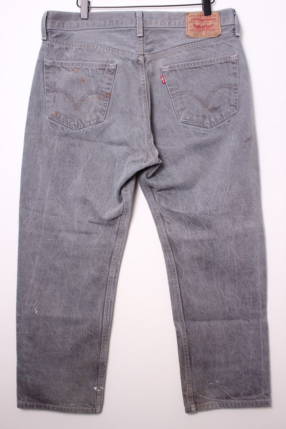 Vintage Levis Red Tab Gray 501 XX Distressed Stai… - image 6