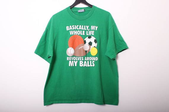 Vintage 1990s USA Made Lee Sports Balls T-Shirt -… - image 1