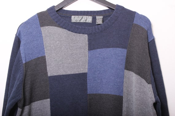 Vintage 90s Oscar De La Renta Color Block Sweater… - image 2