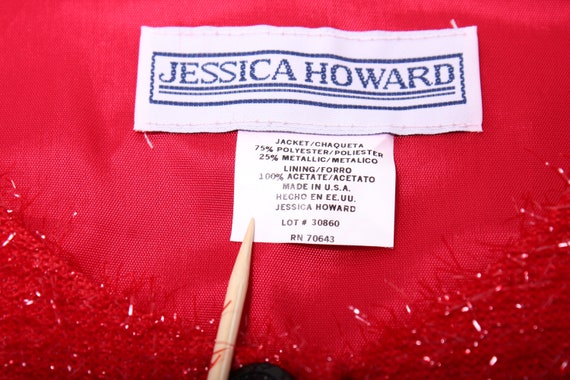 Vintage 1980s USA Made Jessica Howard Tinsel Jack… - image 3