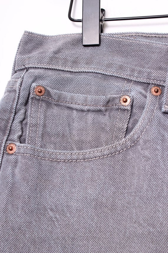 Vintage Levis Red Tab Gray 501 XX Distressed Stai… - image 2