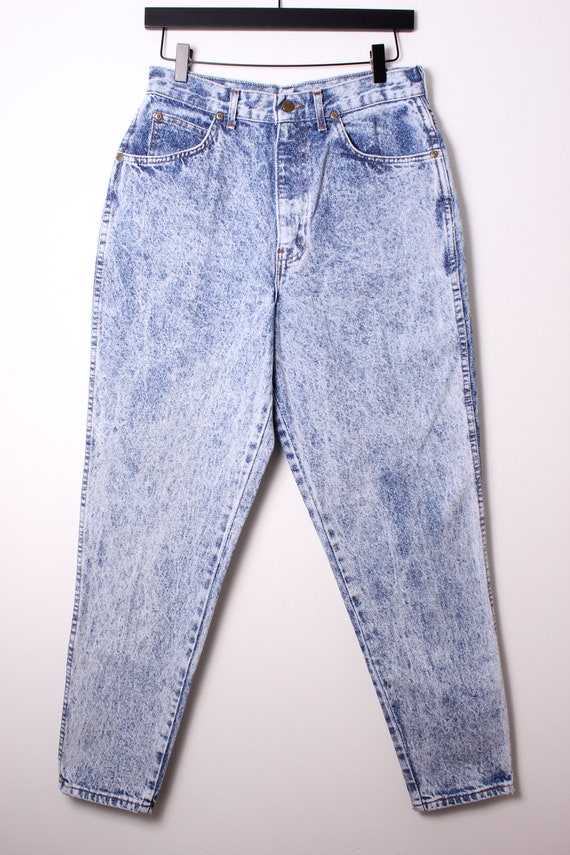 Vintage 80's Acid Wash High-Waisted Chic Jeans - … - image 1