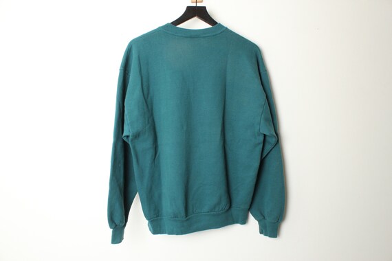 Vintage 90s USA Made Jerzees Green Sweatshirt - L… - image 3