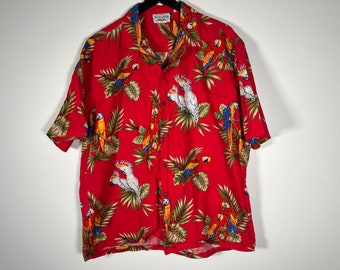 Vintage Authentic Pacific Legend Hawaiian Tropical Bird Shirt - Made in Hawaii - 2XL