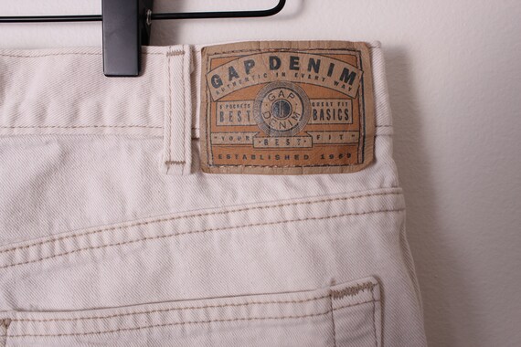 Vintage Gap Off White Cream Denim Jean Shorts - 3… - image 6