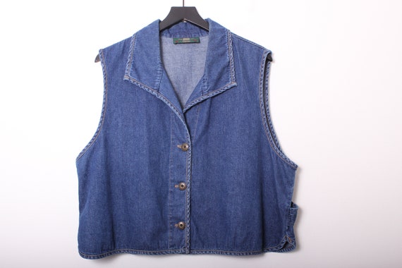 Vintage 90s Orvis Jean Denim Vest XL 