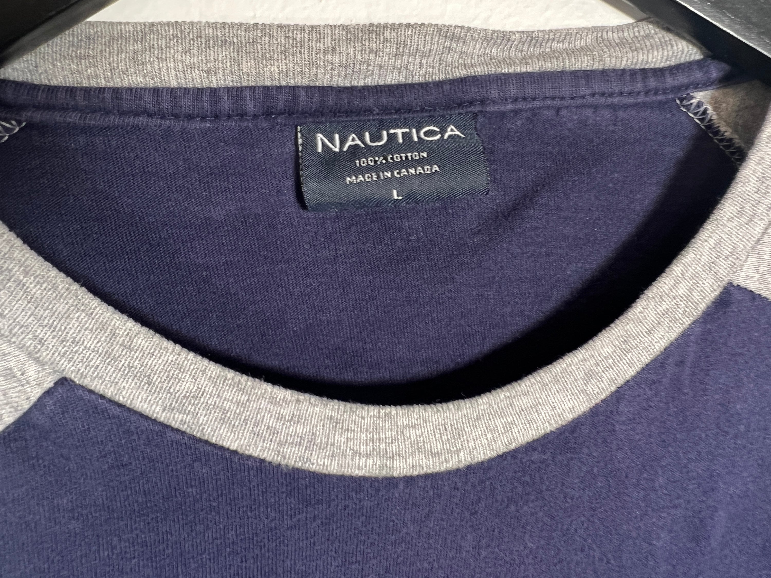 Vintage 1990s Nautica Raglan Long Sleeve Shirt - Large - Etsy