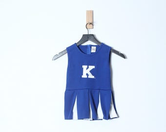 Vestido de animadora vintage de los Wildcats de la Universidad de Kentucky, años 70 y 80, fabricado en EE. UU., para niña pequeña (talla 3)