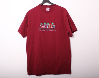 Vintage 1990s USA Made Virginia Beach, VA Embroidered Shirt - L