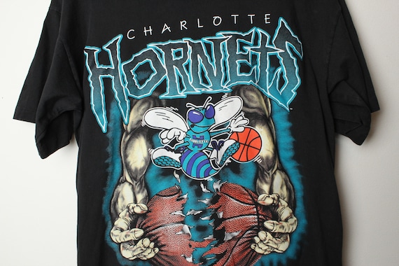 Rare Vintage 90s USA Made Charlotte Hornets NBA Magic Johnson T's