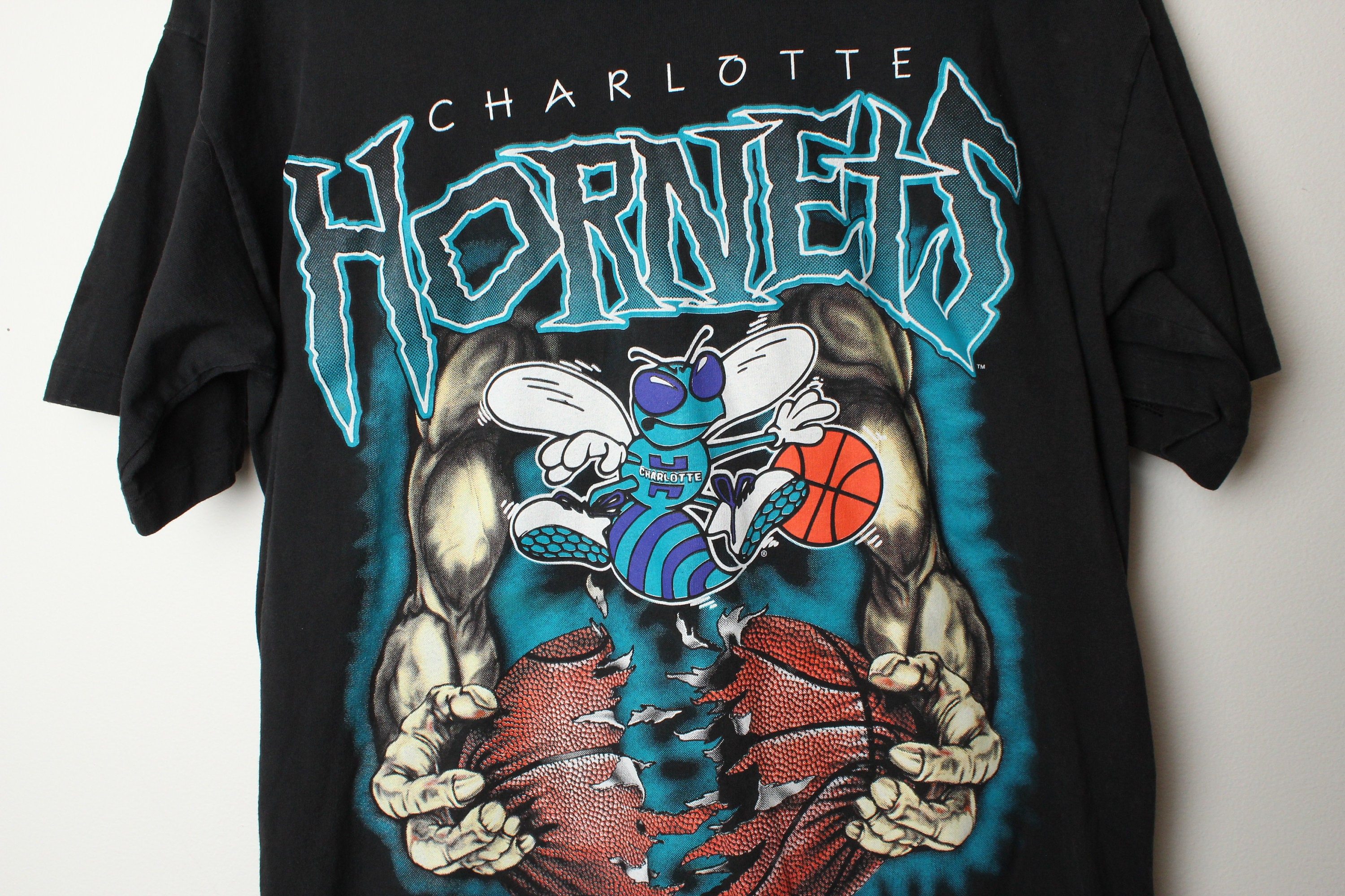 Rare Vintage 90s USA Made Charlotte Hornets NBA Magic Johnson T's