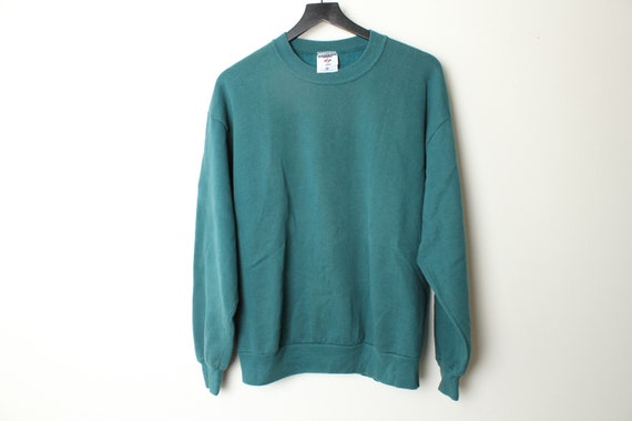 Vintage 90s USA Made Jerzees Green Sweatshirt - L… - image 1