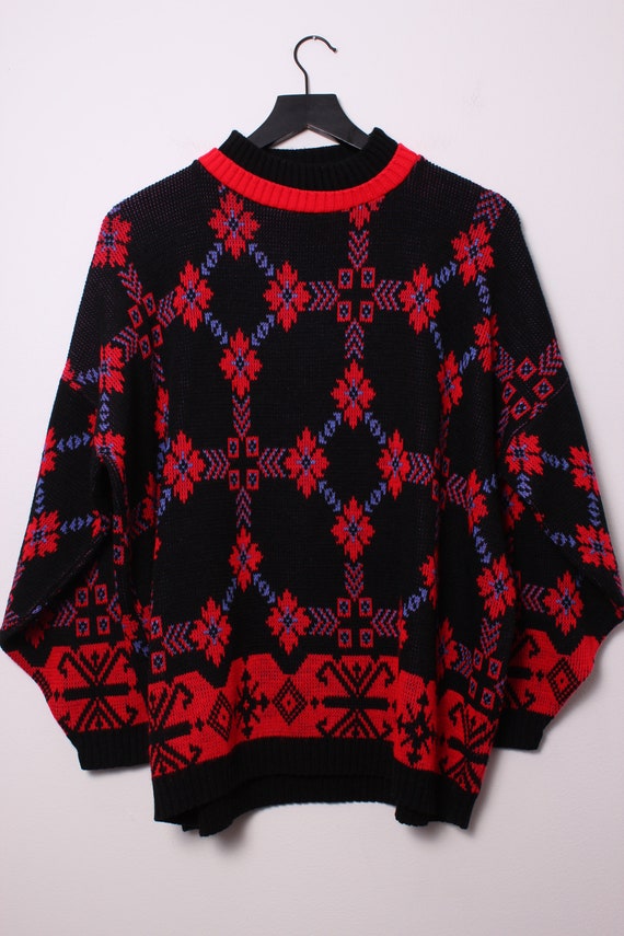 Vintage 80s USA Made El Mar Geometric Sweater - image 1