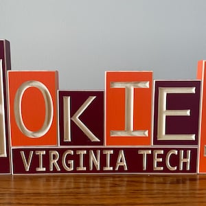 Virginia Tech Hokies wooden sign for wall or tabletop
