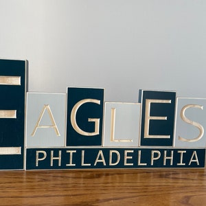 Philadelphie Eagles wood sign for wall or desk top
