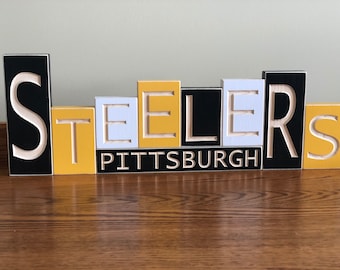 Pittsburgh Steelers wooden sign for wall or table top
