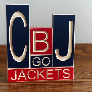 Columbus Blue Jackets wooden sign for table top or wall